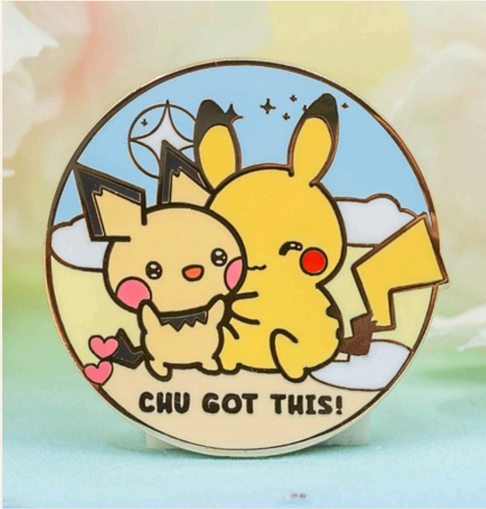 Pichu & Pikachu - Chu Got This - Pokemon Pin Badge by Poroful