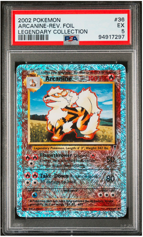 Arcanine -Reverse Holo - 36/110 - Legendary Collection - PSA Graded Card 5 - #94917297