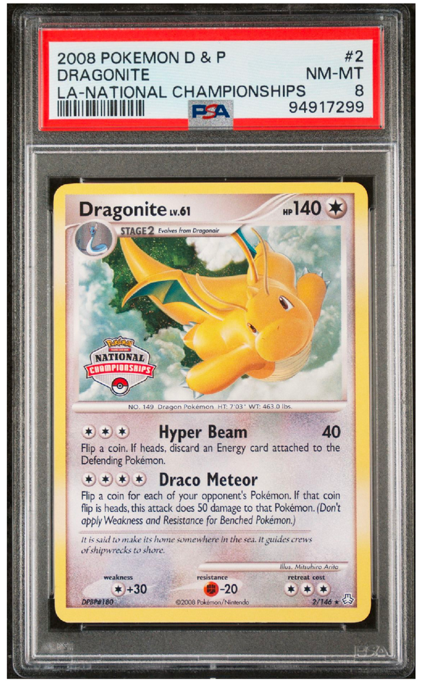 Dragonite LV.61 - 2/140 - LA National Championships - PSA Graded Card 8 - #94917299