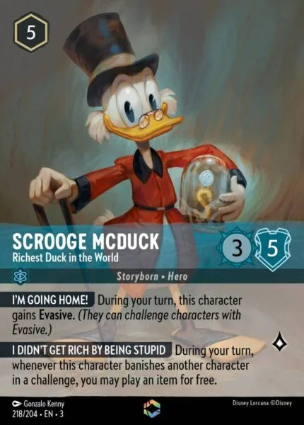 Disney Lorcana: Into The Inklands - Scrooge McDuck – Richest Duck in the World – Enchanted - 218/204