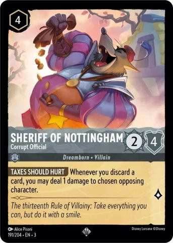 Disney Lorcana: Into The Inklands - Sheriff Of Nottingham – Corrupt Official - 191/204