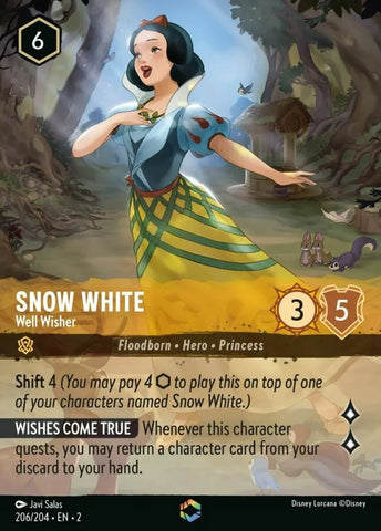 Disney Lorcana: Rise of the Floodborn - Snow White – Well Wisher – Enchanted - 206/204