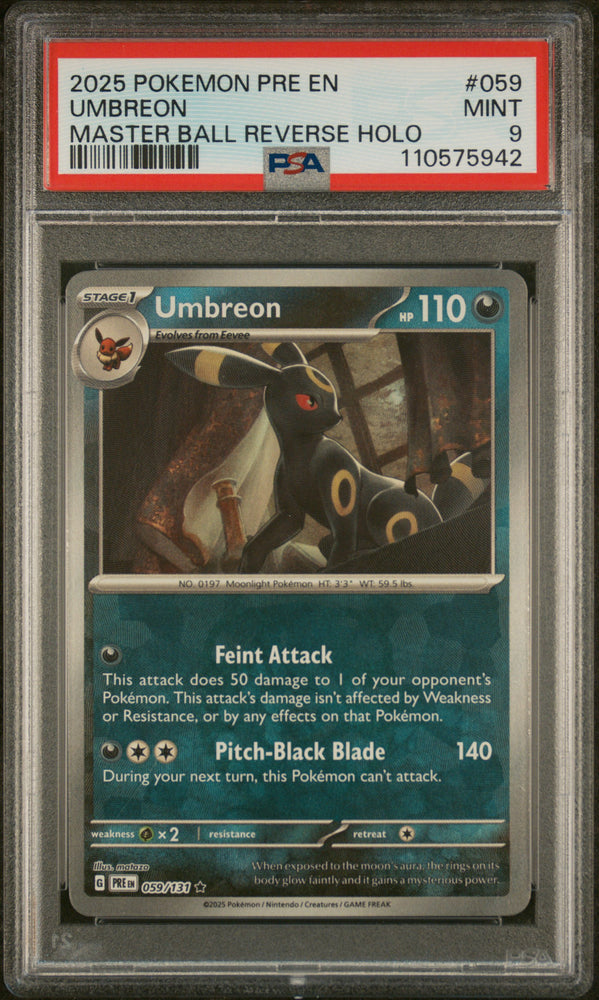 Umbreon - Masterball - Prismatic Evolutions - PSA Graded Card 9 - #110575942