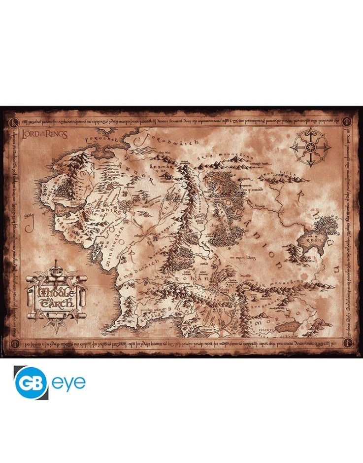 Maxi Poster - The Lord Of The Rings - Map of Middle Earth