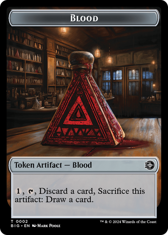 Treasure // Blood Double-Sided Token [Outlaws of Thunder Junction Tokens]