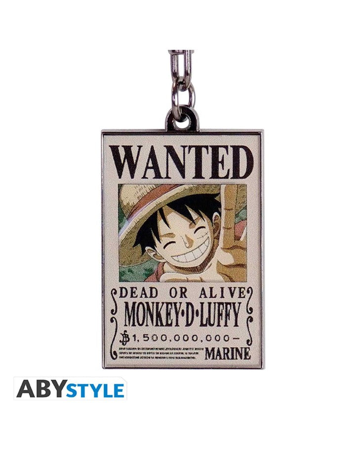 ONE PIECE WANTED LUFFY METAL KEYCHAIN
