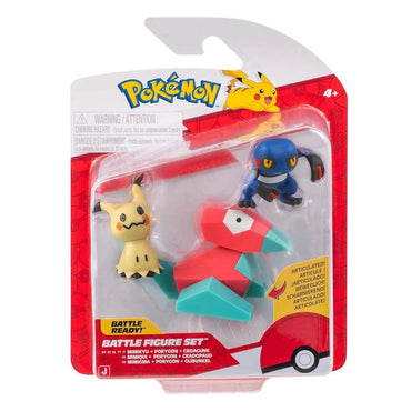Pokemon 3-pack Battle Figure - Porygon, Mimikyu & Croagunk