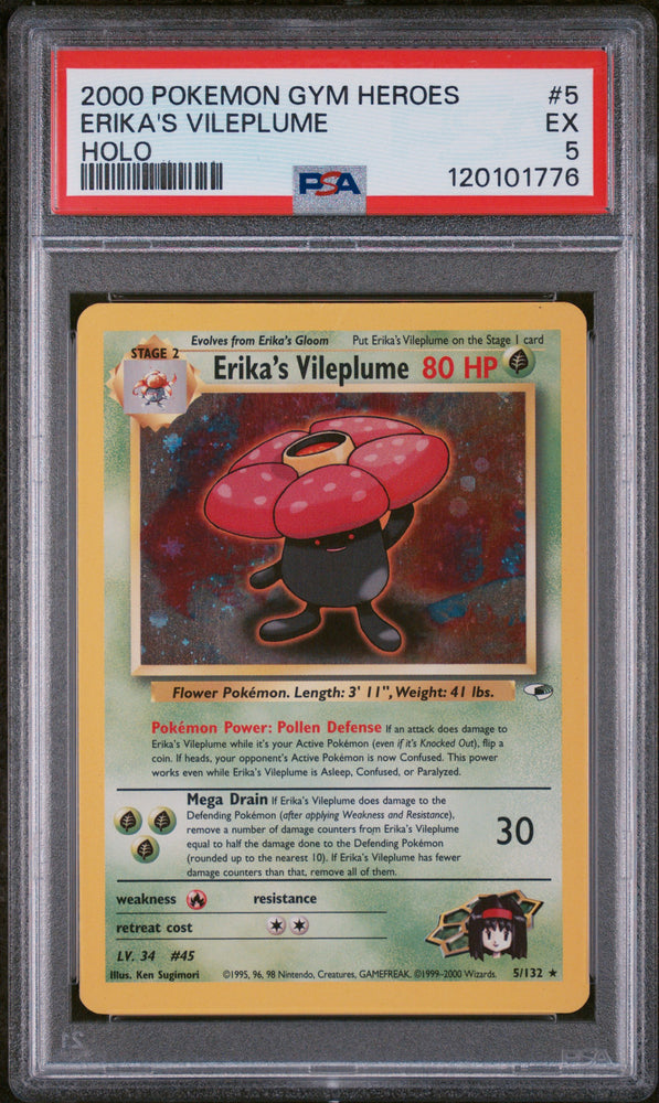 Erika's Vileplume - 5/132 - Gym Heroes - PSA Graded Card 5 - #120101776