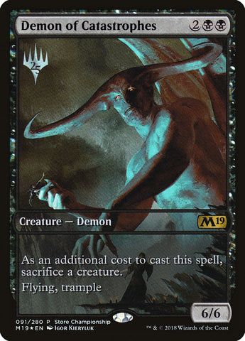 Demon of Catastrophes (Store Championship) (Full Art) [Core Set 2019 Promos]