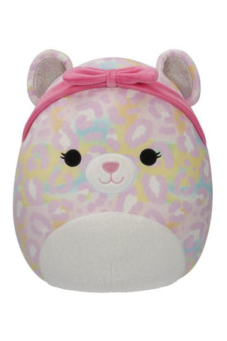 Squishmallow 12" Michaela the Pink Rainbow Leopard with Pink Headband