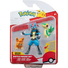 Pokemon 3-pack Battle Figure - Lucario, Pawmi & Snivy