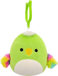 Squishmallows 3.5in Clip-On Plush Wolfe the Green Parrot