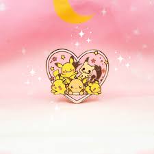 Pikachu & Friends Jumbo Pin by Poroful