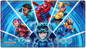 DISNEY LORCANA TRADING CARD GAME – ARCHAZIA'S ISLAND –  PLAY MAT - BIG HERO 6 - WE COULD BE IMMORTALS