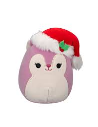 SQUISHMALLOWS 12CM -ALLINA THE PLUM SQUIRREL IN SANTA HAT