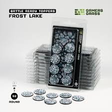 GAMER'S GRASS BATTLE READY TOPPERS - FROST LAKE - ROUND 32MM (8 COUNT)