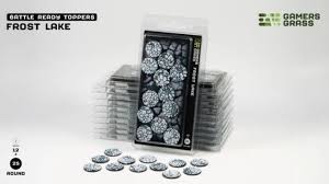 GAMER'S GRASS BATTLE READY TOPPERS - FROST LAKE - ROUND 25MM (12 COUNT)