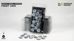 GAMER'S GRASS BATTLE READY TOPPERS - FROST LAKE - ROUND 25MM (12 COUNT)