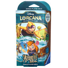 DISNEY LORCANA TRADING CARD GAME – AZURITE SEAS – STARTER DECK - EMERALD & SAPPHIRE - GADGET HACKWRENCH & GOGO TOMAGO ** RELEASED 27/11/24 **