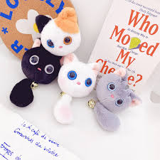 KENJI - MIMA FLUFFY KITTY WITH TAIL - KEYRING