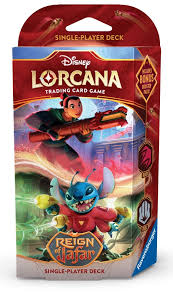 DISNEY LORCANA TRADING CARD GAME – REIGN OF JAFAR – STARTER DECK MULAN AND STITCH