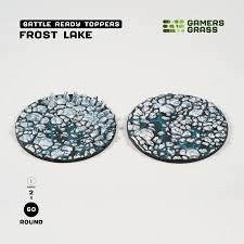 GAMER'S GRASS BATTLE READY TOPPERS - FROST LAKE - ROUND 60MM (2 COUNT)