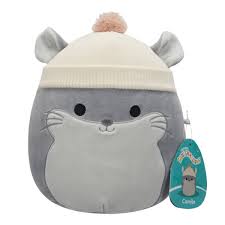 Squishmallows 7.5 Plush - Camilo the Grey Chinchilla in a beanie hat