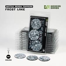 GAMER'S GRASS BATTLE READY TOPPERS - FROST LAKE - ROUND 50MM (3 COUNT)