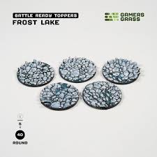 GAMER'S GRASS BATTLE READY TOPPERS - FROST LAKE - ROUND 40MM (5 COUNT)