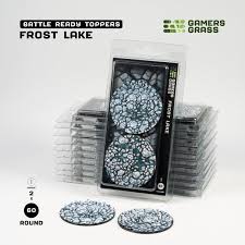 GAMER'S GRASS BATTLE READY TOPPERS - FROST LAKE - ROUND 60MM (2 COUNT)