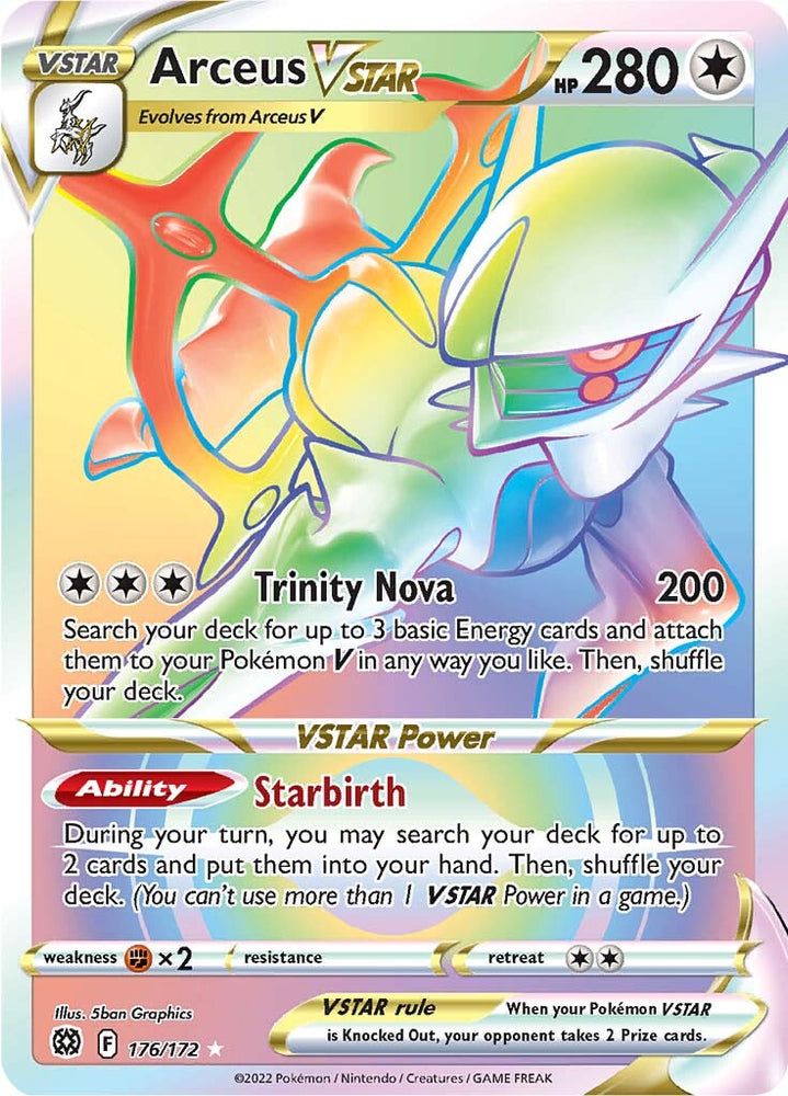 arceus vstar 123 172 brilliant stars ultra rare pokemon card Arceus VSTAR (176/172) [Sword & Shield: Brilliant Stars]