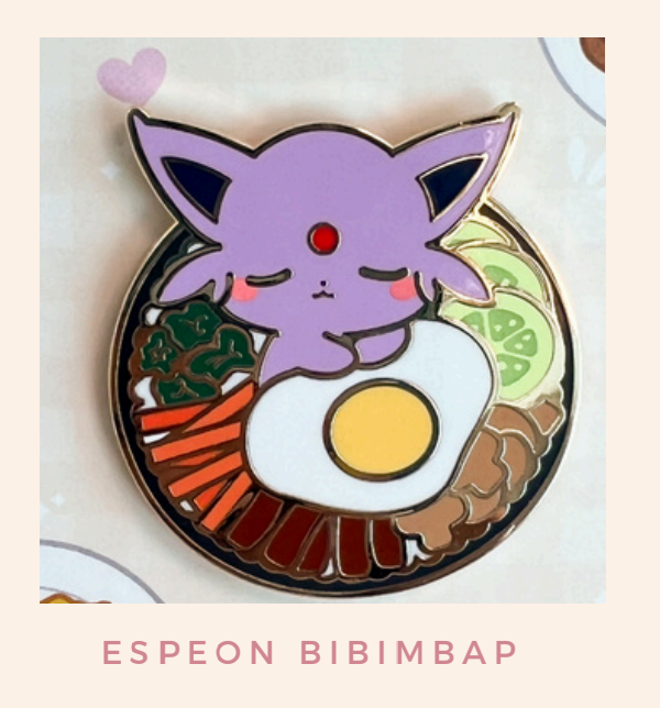 Espeon Bibimbap - Pin Badge by Poroful