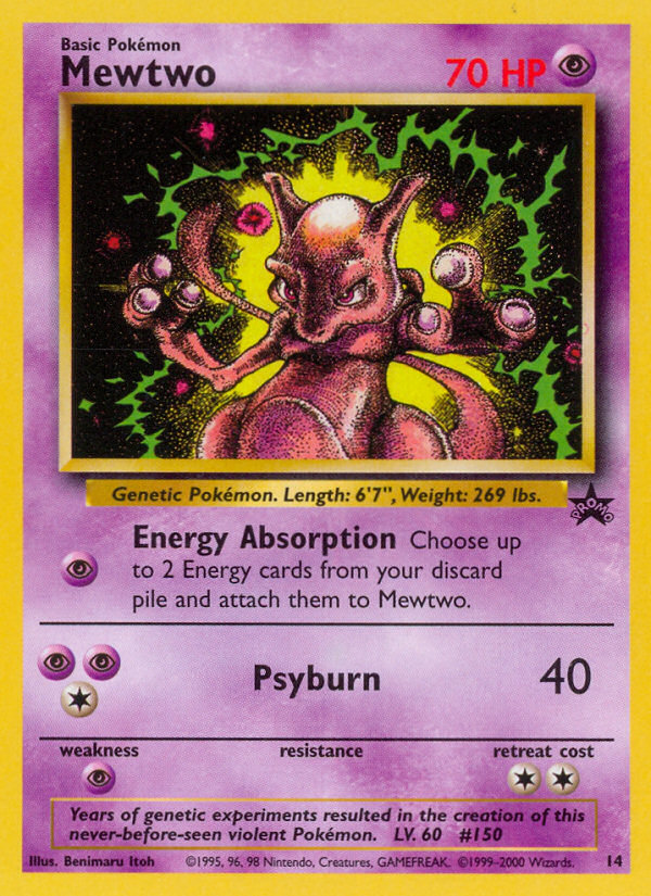 2000 ポケモンWOTCブラックスタープロモーション-Mewtwo - Mewtwo (14) [Wizards of the Coast: Black Star Promos]