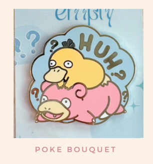 Slowpoke and Psyduck - HUH? - Pokemon Pin Badge by Poroful