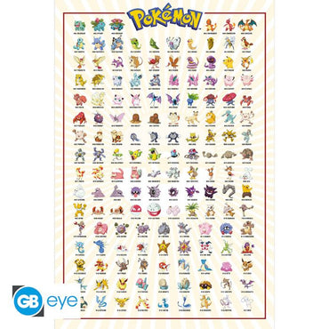 Maxi Poster - Pokemon - Kanto Region - 151 Pokemon