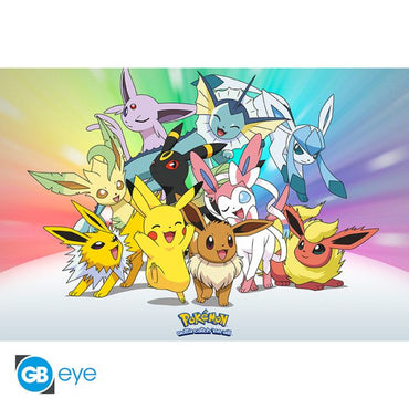 Maxi Poster - Pokemon - Pikachu, Eevee & Eeveelutions