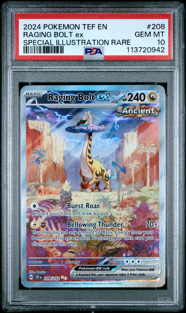Raging Bolt ex - 208/162 - Temporal Forces - PSA Graded Card 10 - #113720942
