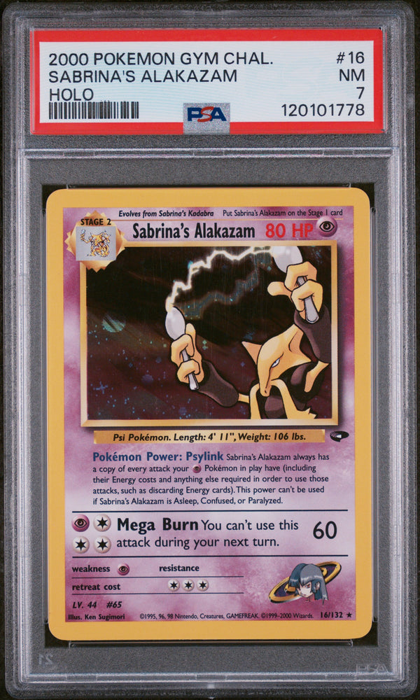Sabrina's Alakazam - 16/123 - Holo - Gym Challenge - PSA Graded Card 7 - #120101778