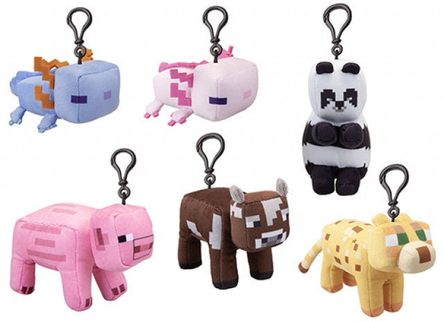 MINECRAFT ANIMAL PLUSH CLIP ON 13CM