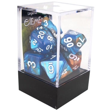 Poly Dice Set - Elemental - Copper and Blue, Boxed