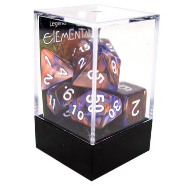 Poly Dice Set - Elemental - Copper and Purple, Boxed