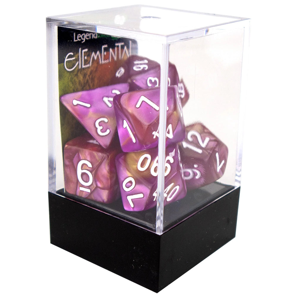 Poly Dice Set - Elemental - Yellow and Pink, Boxed