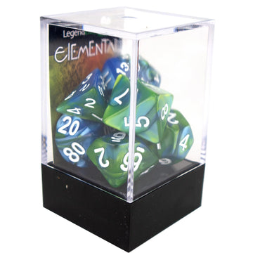 Poly Dice Set - Elemental - Blue and Green, Boxed