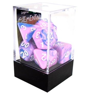 Poly Dice Set - Elemental - Pink and Blue, Boxed