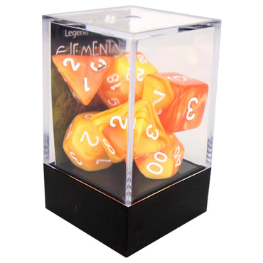 Poly Dice Set - Elemental - Yellow and Orange, Boxed