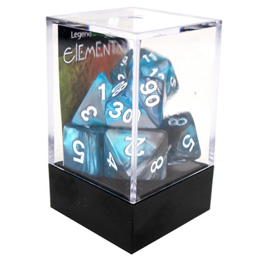 Poly Dice Set - Elemental - Teal and Steel, Boxed