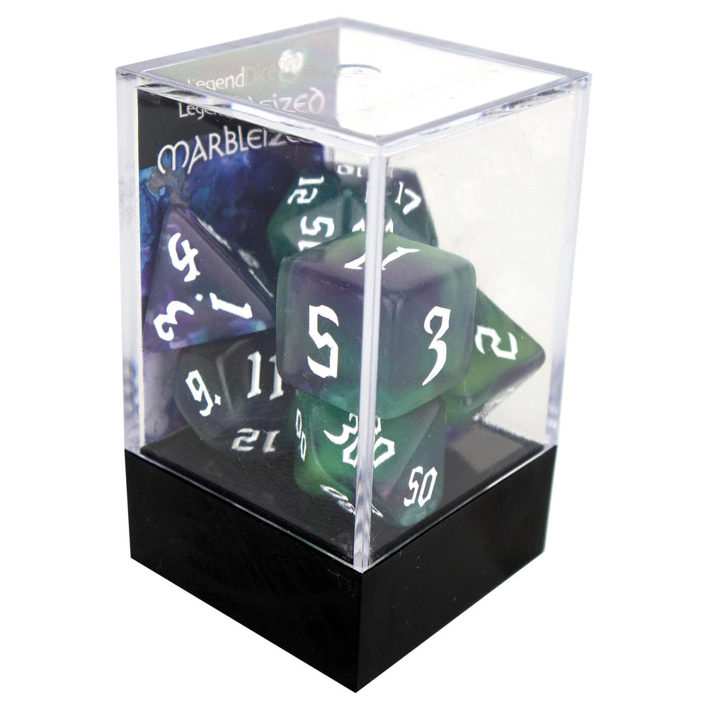 Poly Dice Set - Marblized Chaos - Goblins, Boxed - Legend Dice