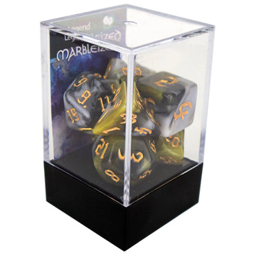Poly Dice Set - Marblized Chaos - Swamp, Boxed - Legend Dice