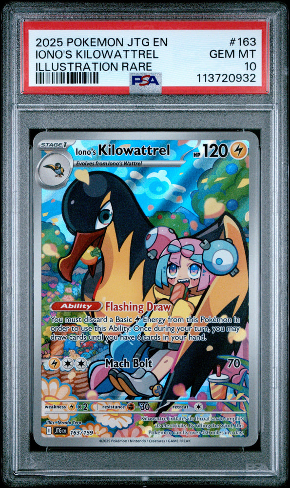 Iono's Kilowattrel - Illustration Rare - 163/159 - PSA Graded Card 10 - #113720932