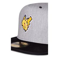 POKEMON Pika Pixelated Snapback Baseball Cap, Grey/Black